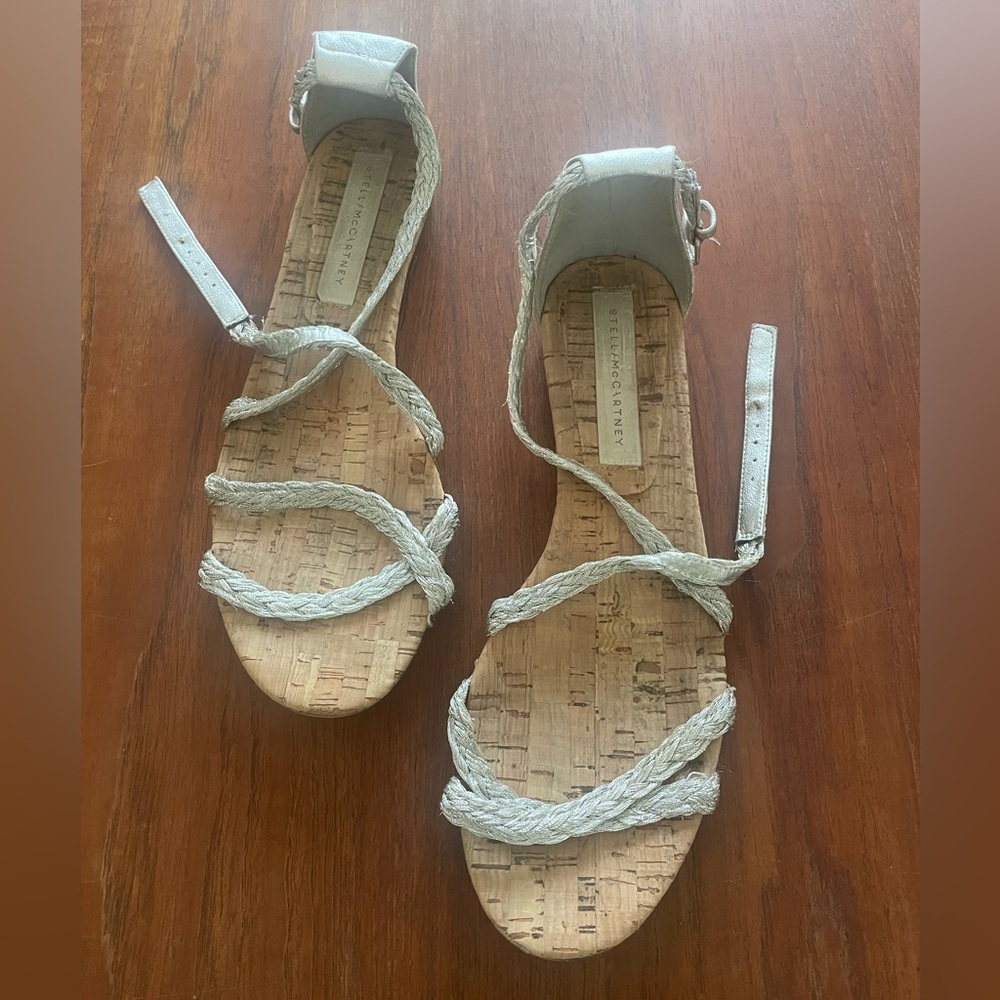 Stella McCartney strappy braided silver sandals